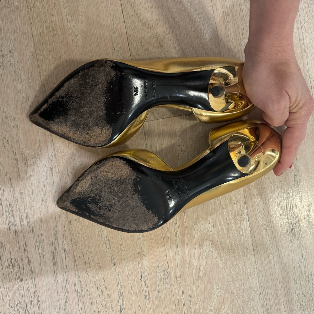 Tom Ford Gold Pumps Size 6.5 - Picture 7 of 8